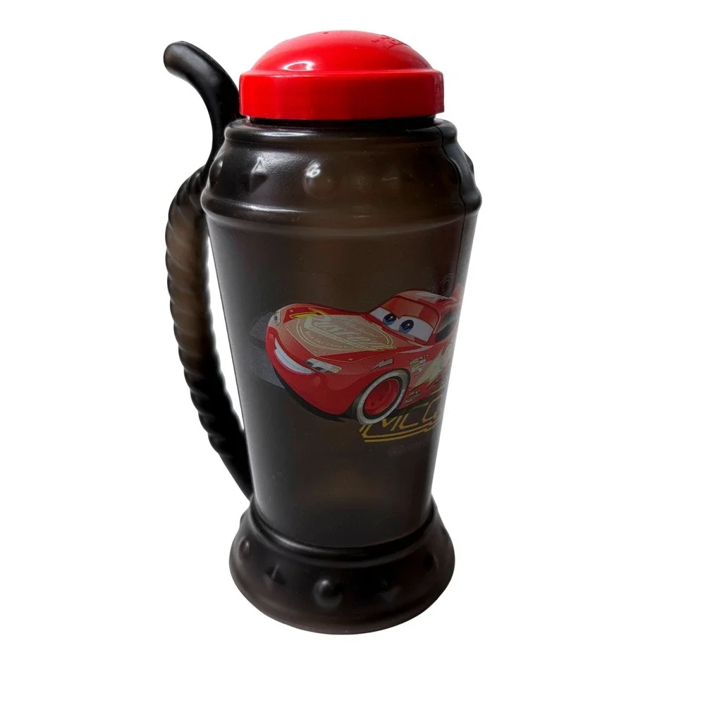 Zak Designs‎ Disney Pixar Cars Lightning McQueen Sippy Cup Black Red Retro